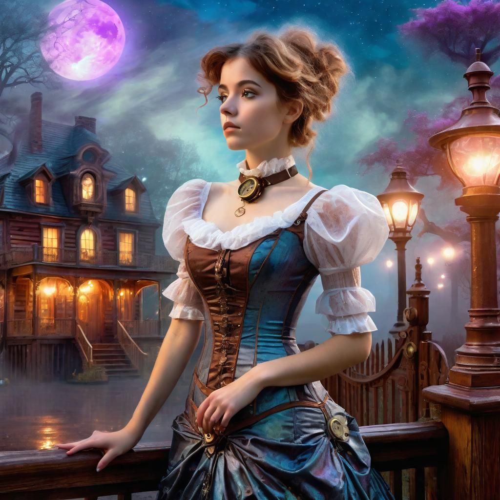 Steampunk Belle Epoque Woman in Mystic Fantasy World