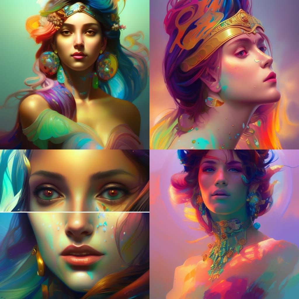 Goddess of Colors: Hyperdetailed Portrait in 8k