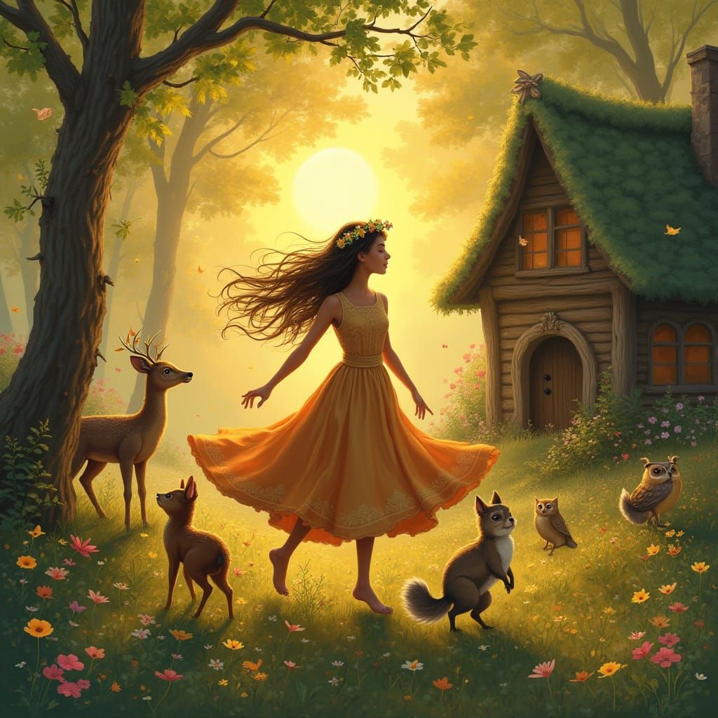 Enchanted Forest Dance in Whimsical Style