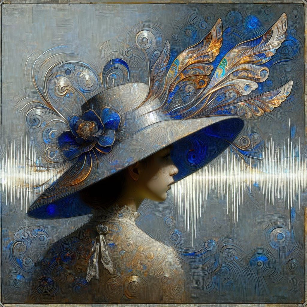 Girl in Enormous Hat with Impressionist Style