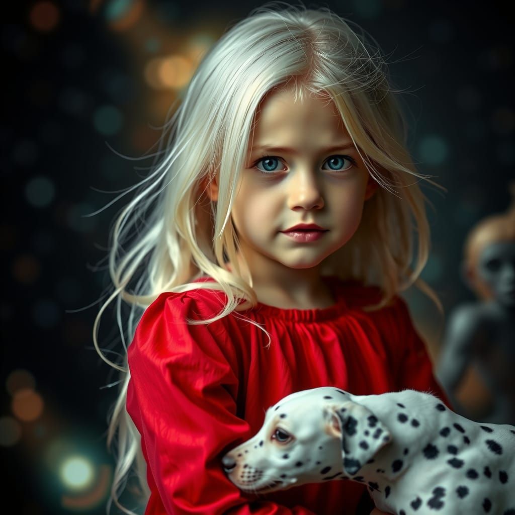 Girl with Dalmatian Puppy: Professional Photography Portrait