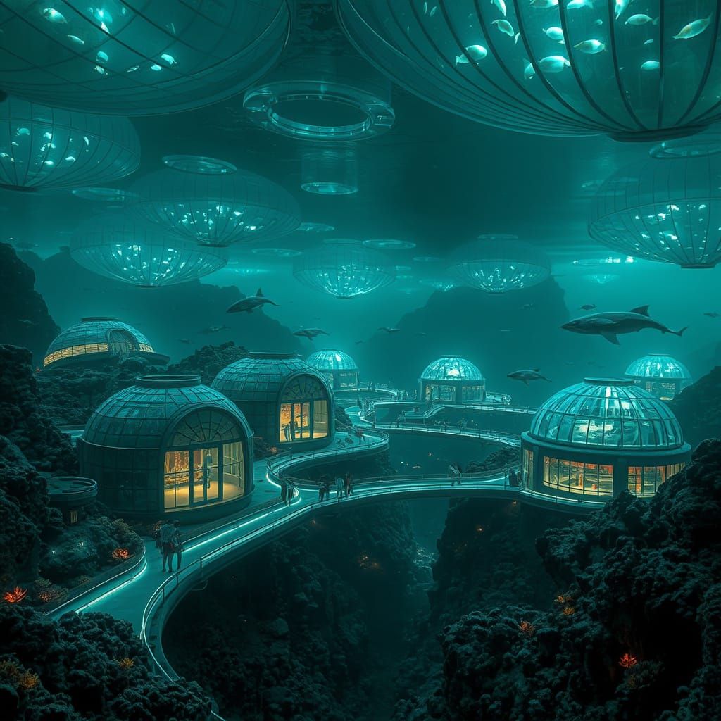 Underwater City: Hyperrealistic Future Among Coral Reefs
