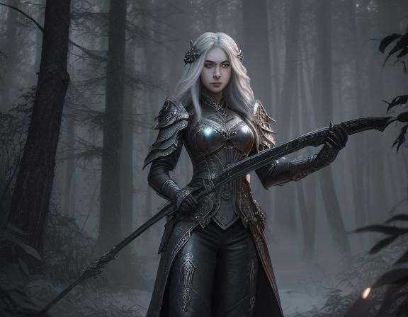 Drow Commander Leading a Raid Under Red Moon