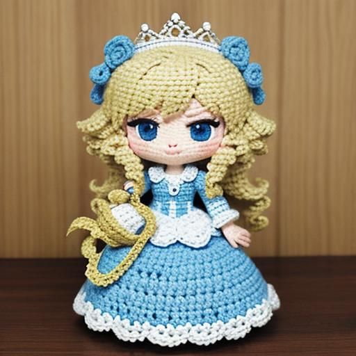 Crochet Blonde Princess Doll