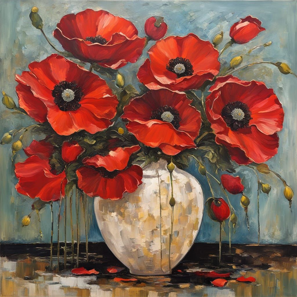 Arrangement of poppies