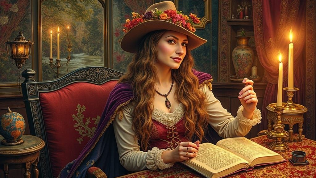 Mystic Illustrator in Enchanted Study