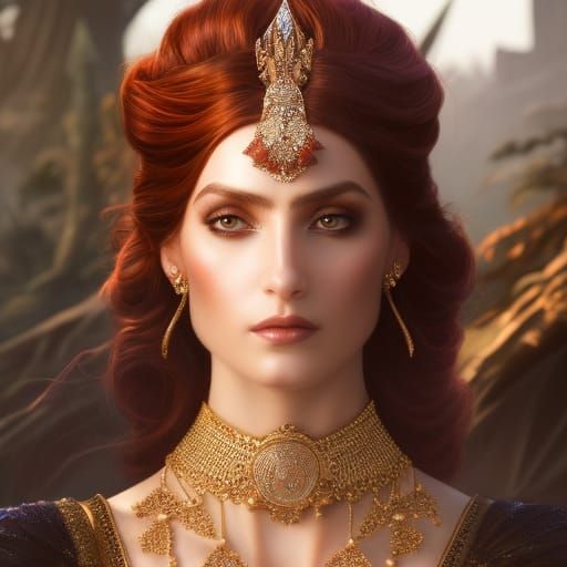 Gorgeous Priestess in Art Deco Style