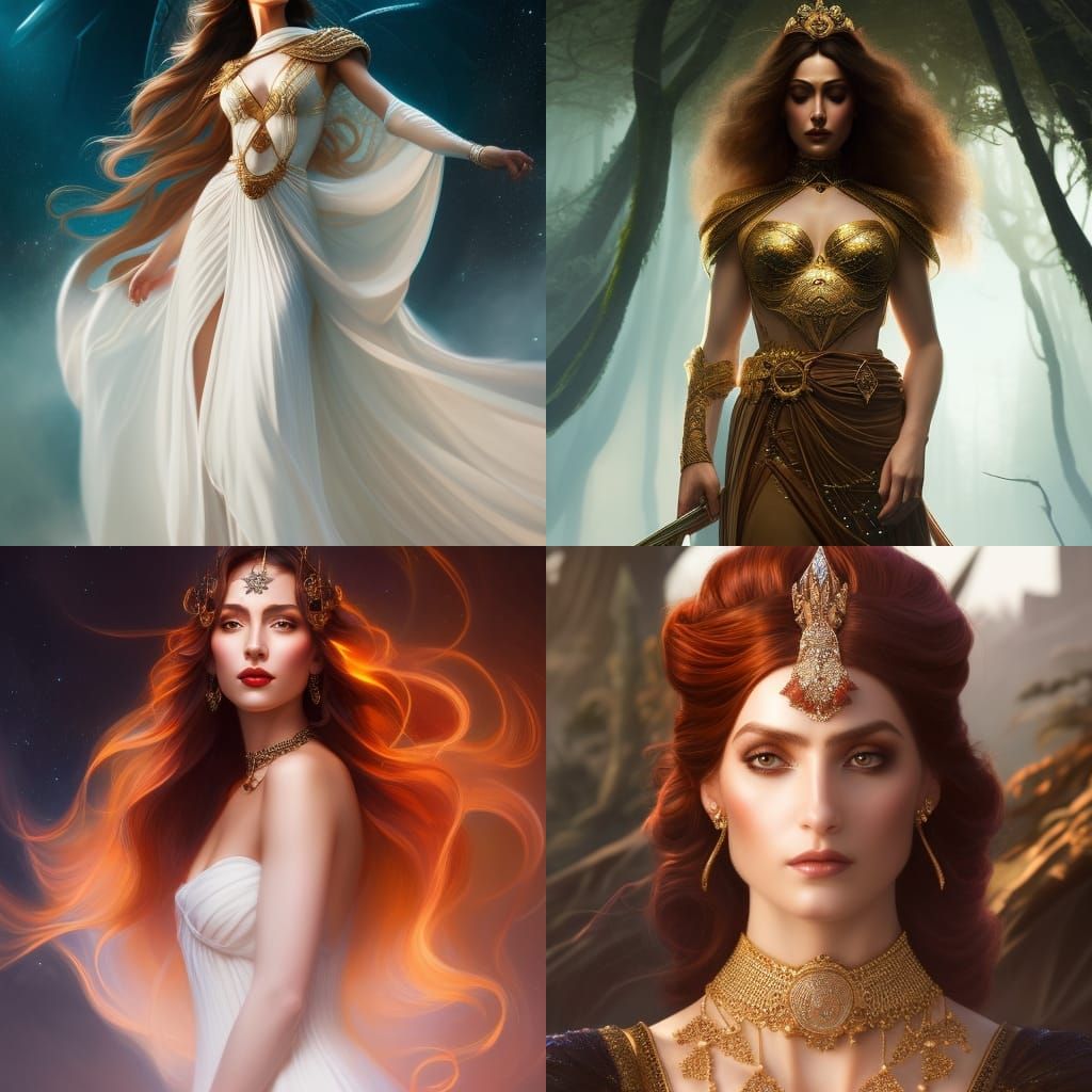 Gorgeous Priestess in Art Deco Style with Filigree