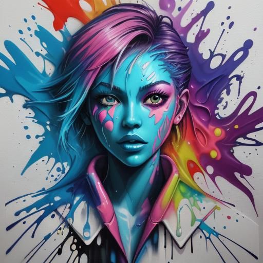 Colorful Graffiti Street Art in Splash Art Style