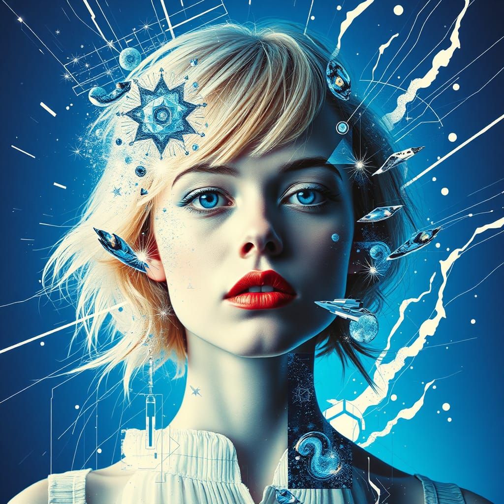 Surreal Portrait in Dada Collage Style