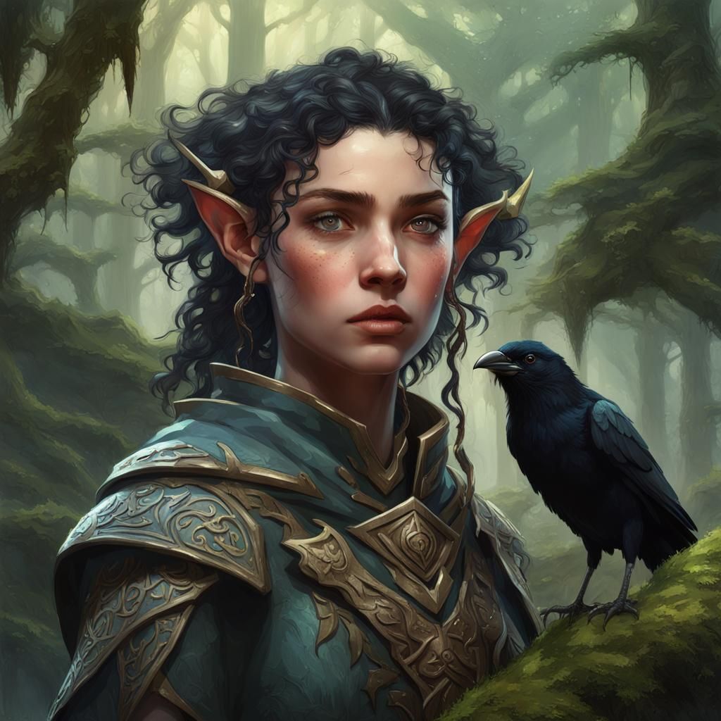 High Elf Portrait in Mossy Forest