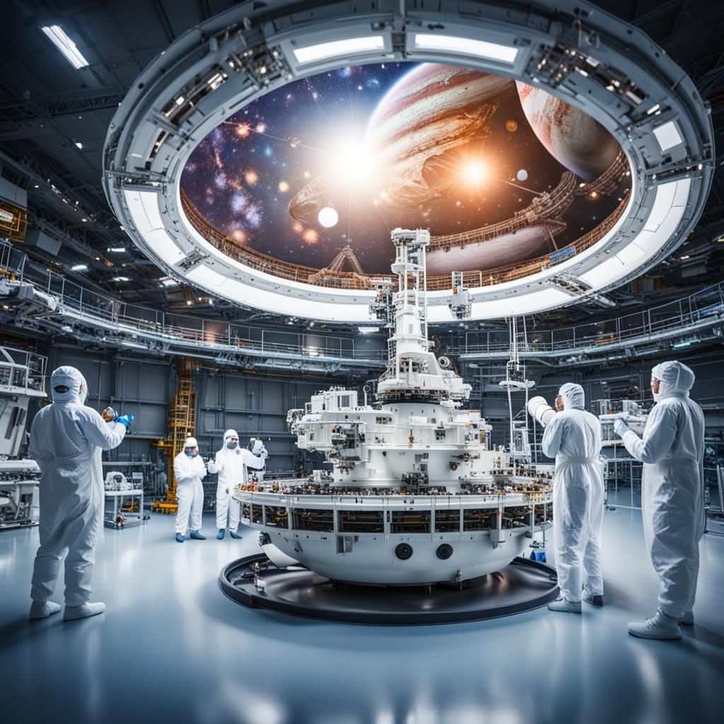 Space Shipyard Construction with Jupiter View