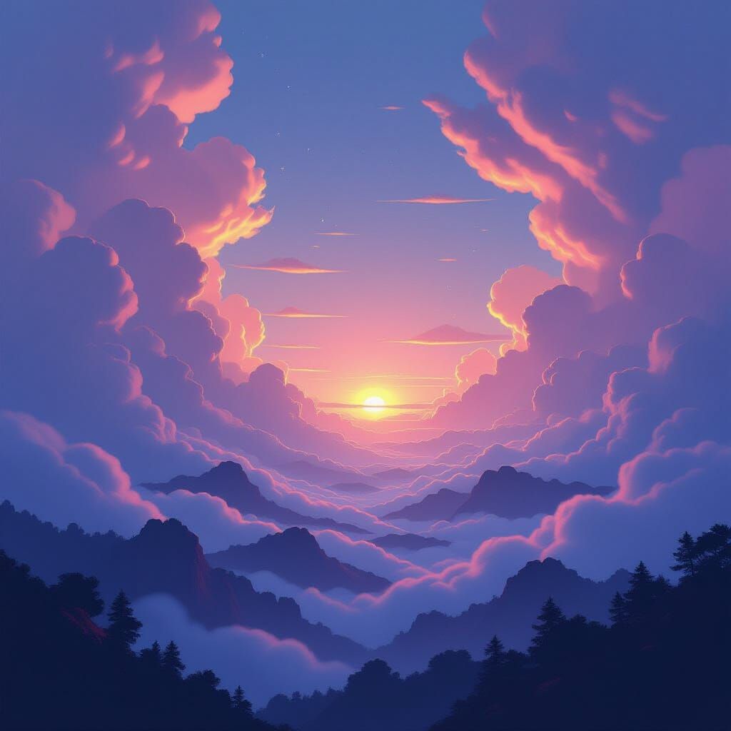 Ethereal Landscape in Rothko and Mead Style