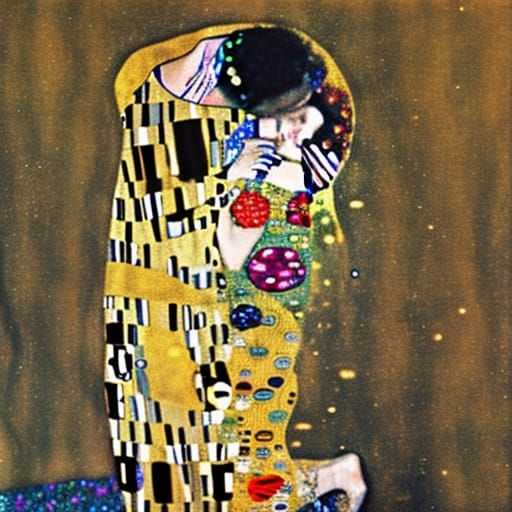 Golden Portrait in Klimt Style