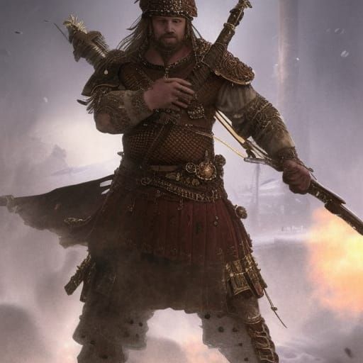 Epic Russian Warrior Digital Matte Painting