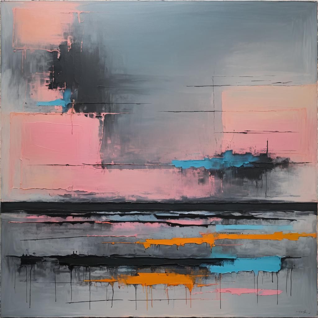 Abstract Beach Landscape in Rothko Style