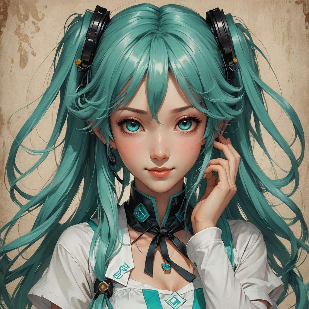 Kawaii Doll in Glass Dress, Anime Art Style