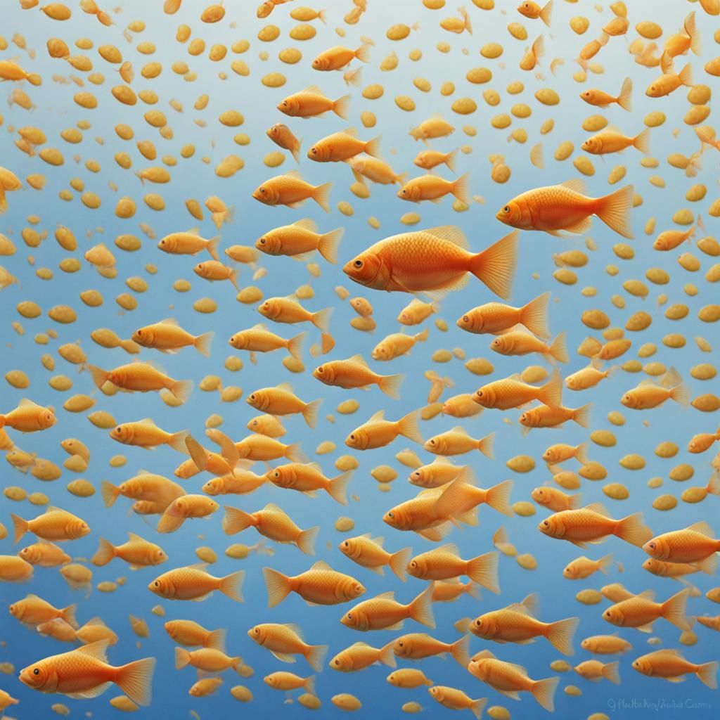 Surreal Vanishing Fish in Water