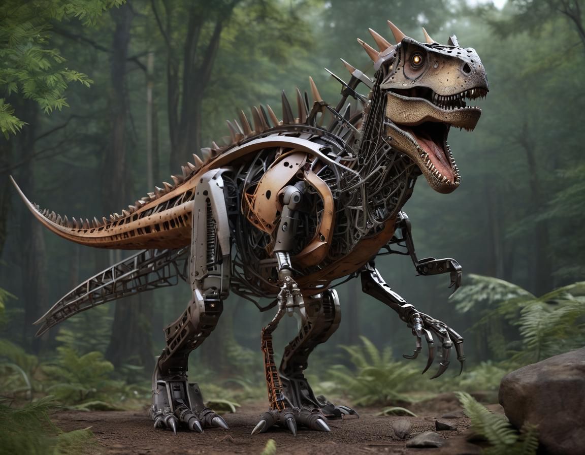 Erector Set Dinosaur Creation in Photorealistic Details