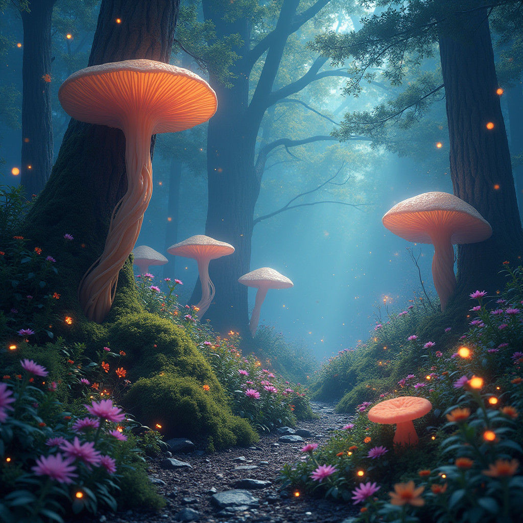 Enchanted Spaghetti Forest: A Matte Painting