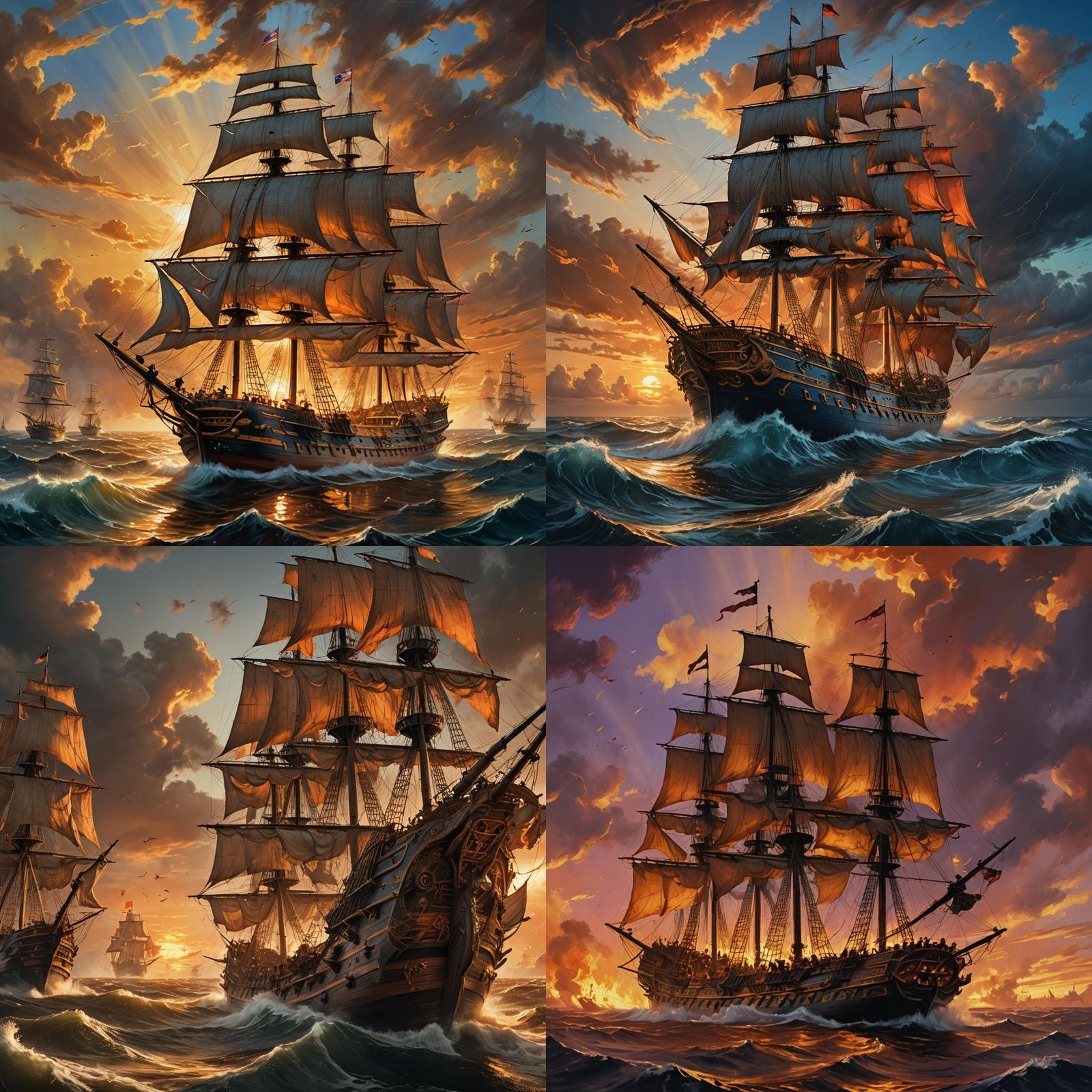 Captain Morgan's Ship at War in Sunset