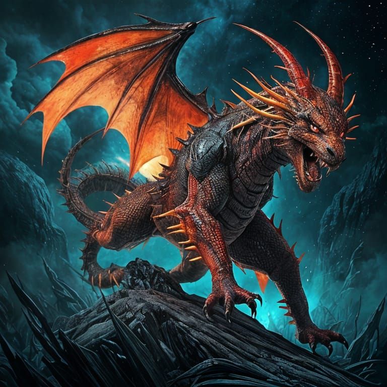 Epic Elemental Dragon Art with Horror Elements