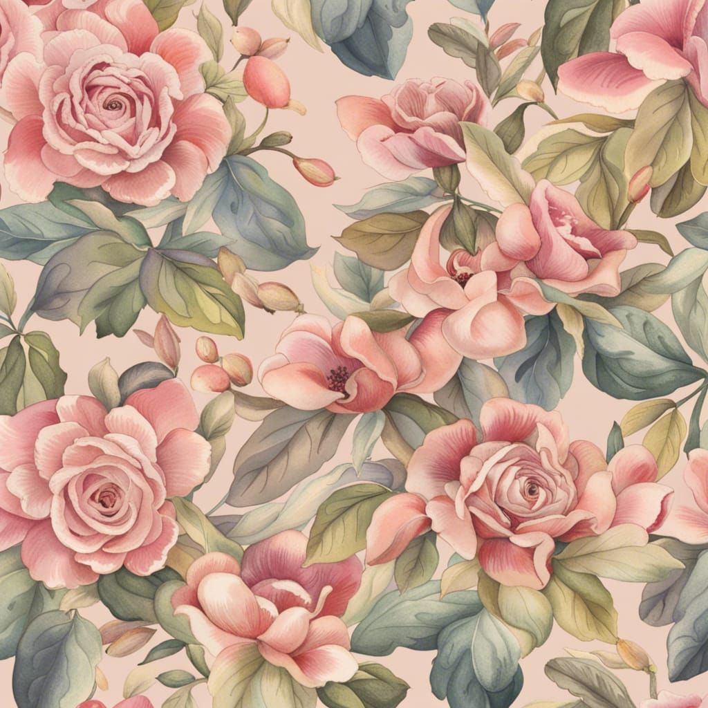 Ash Pink Roses Wedding Invitation Background, Watercolor Sty...