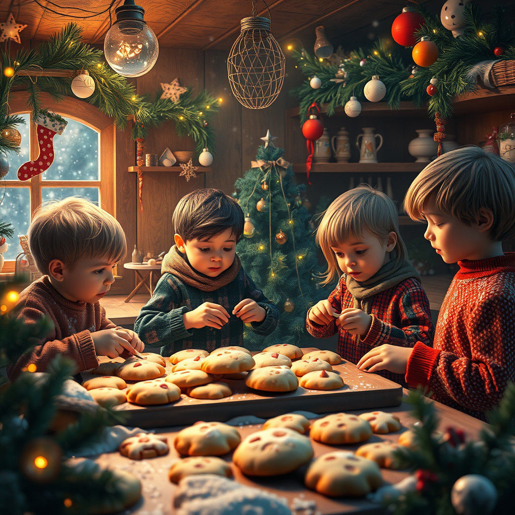 Magical Christmas Cookie Baking Scene