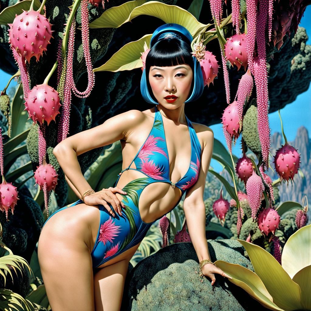 Anna May Wong on an Alien Planet, Hyperrealistic Portrait