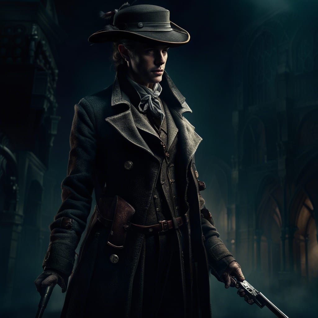 Victorian Heretic Hunter in Dark Fantasy Style