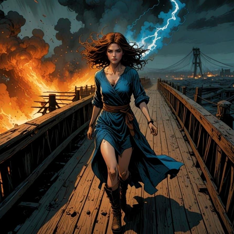 Fearless Girl Conquers Burning Apocalyptic Landscape in Comi...