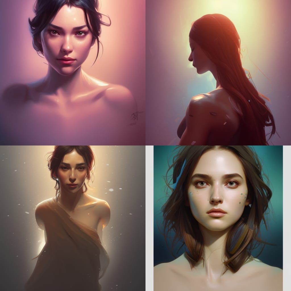 Hyperdetailed Portrait in Art Nouveau Style