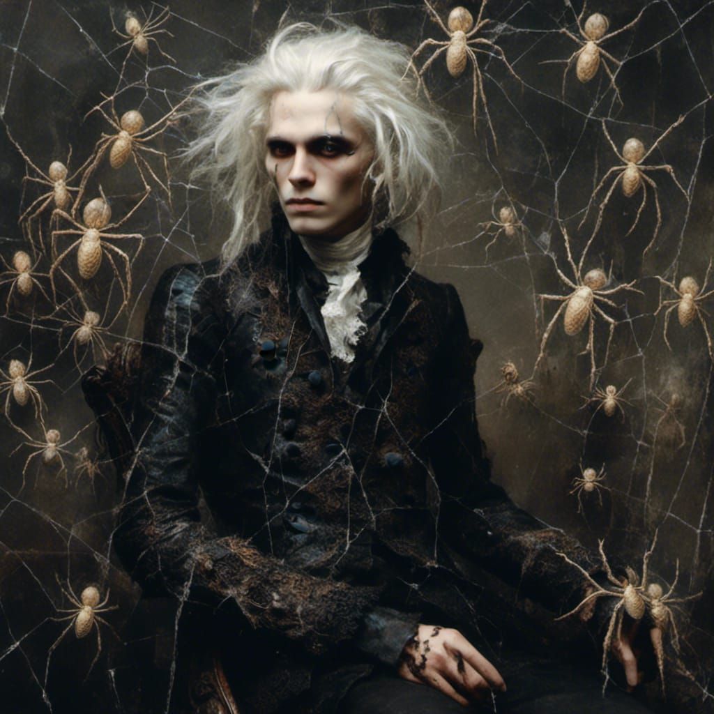 Baroque Young Man with Spiders in Hair