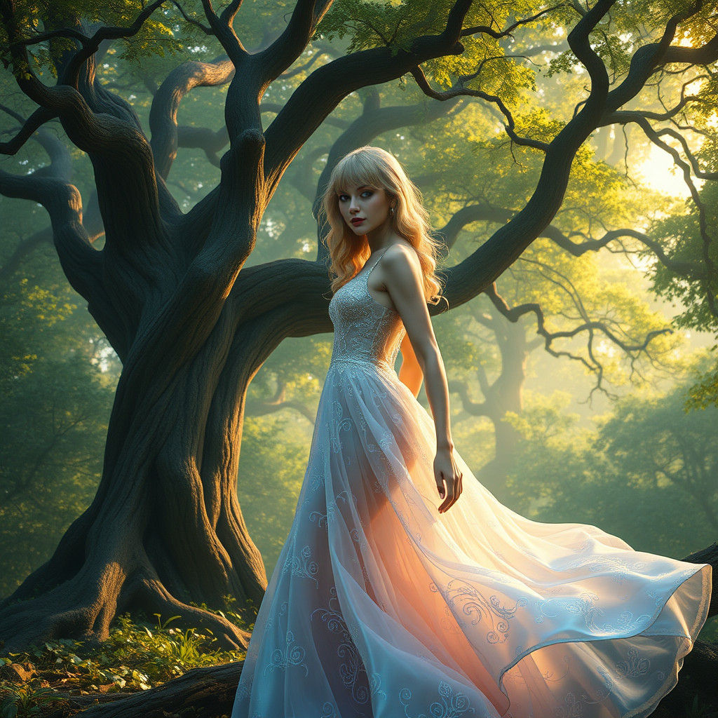 Fantasy Forest Goddess in Digital Matte Painting