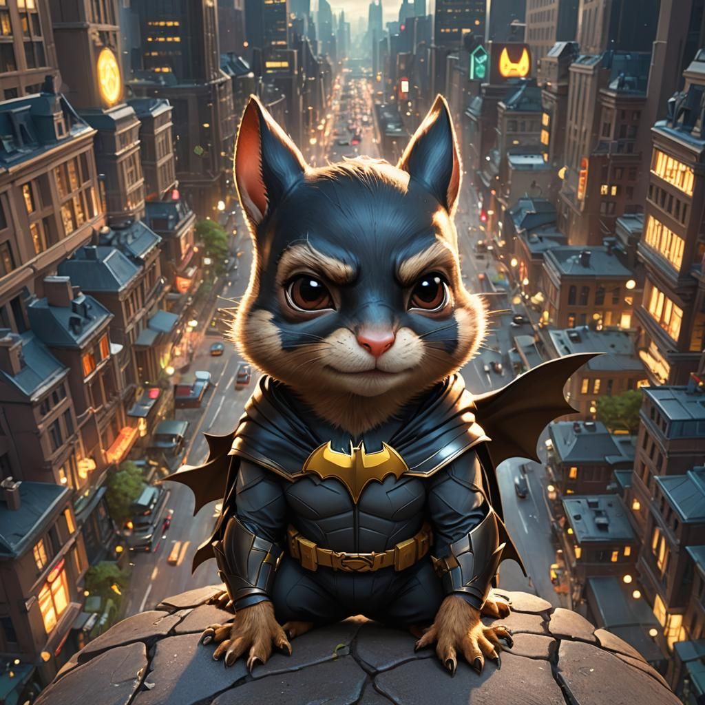 Batman Chipmunk Saves City, Digital Art