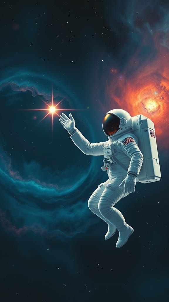 Astronaut Captures a Star in Deep Space