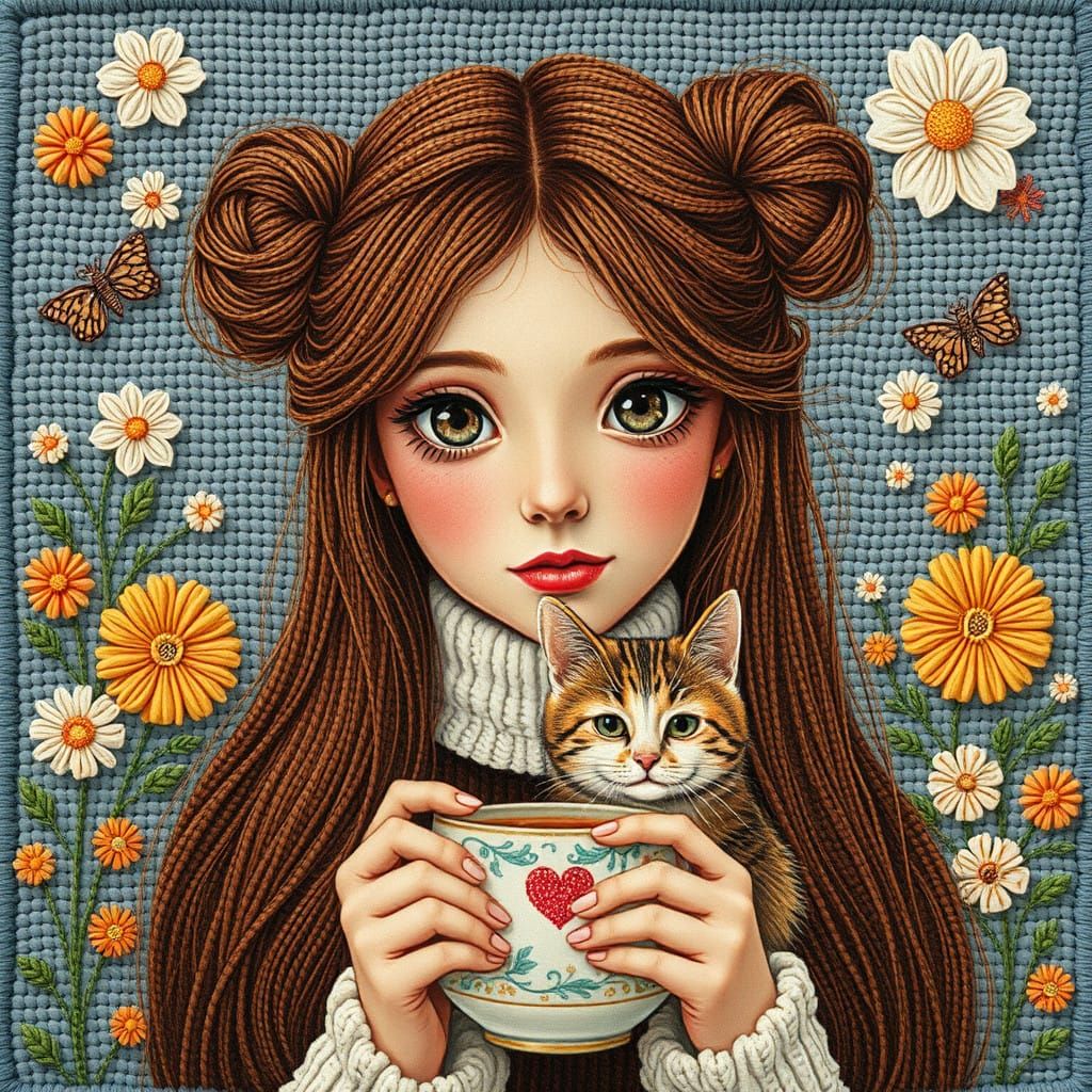 Cooky (Woven tapestry surrealism)