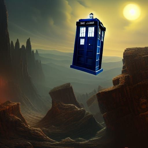 Doctor Who in Detailed Matte Painting Style