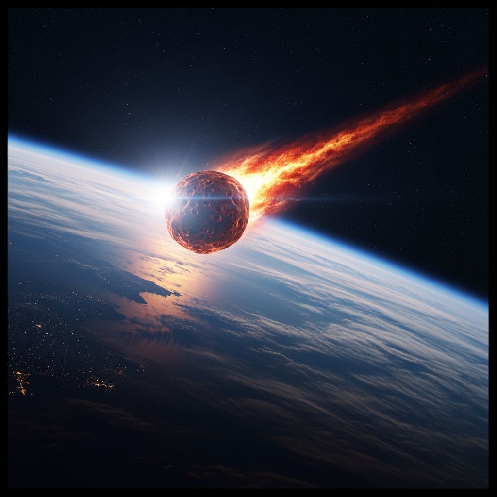 Asteroid Collision Course with Earth Cinematic Film Still