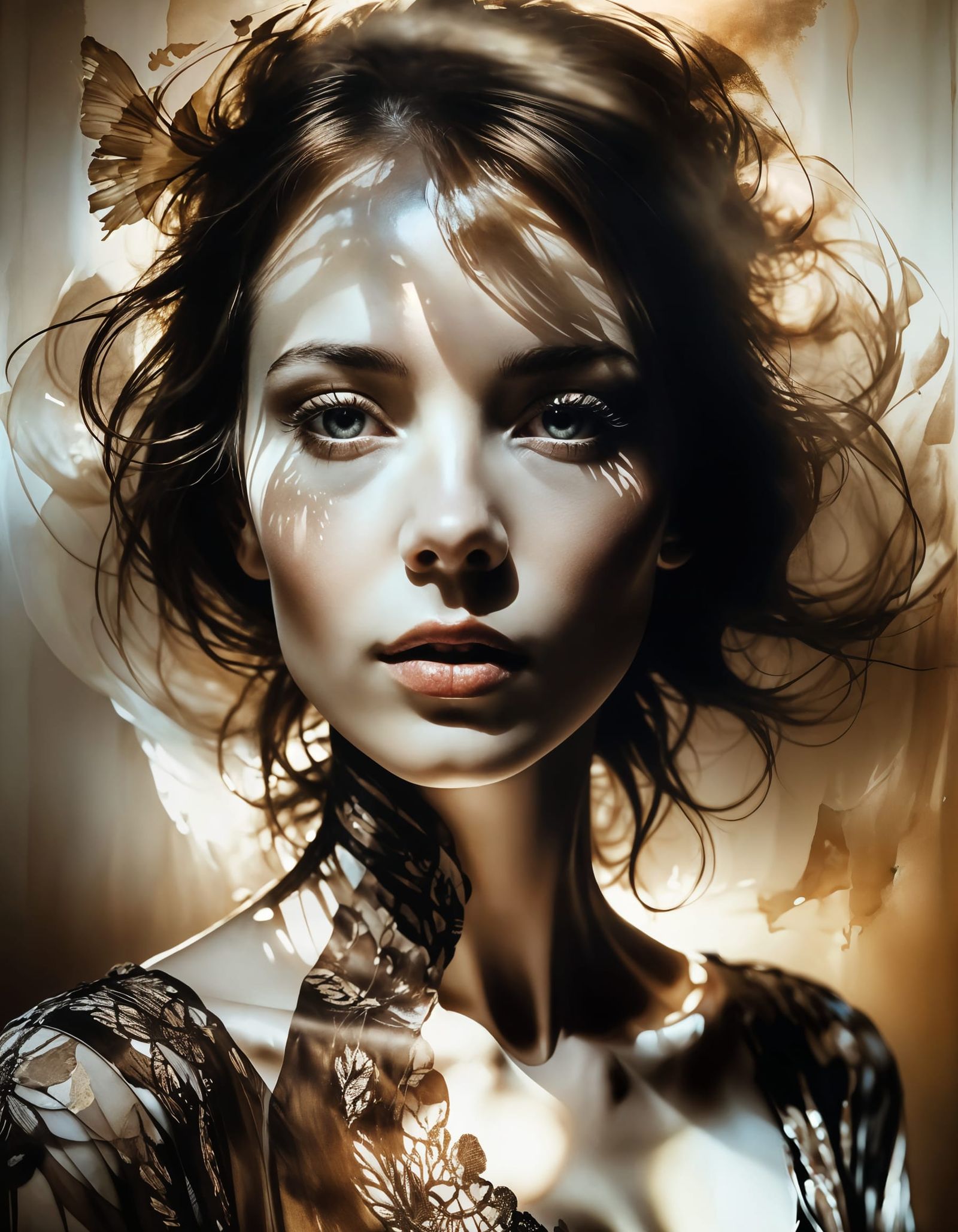 Dreamy Sepia Portrait in Pinhole Photography Style