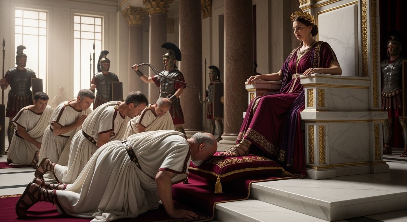 Empress Messalina on a Lavish Throne