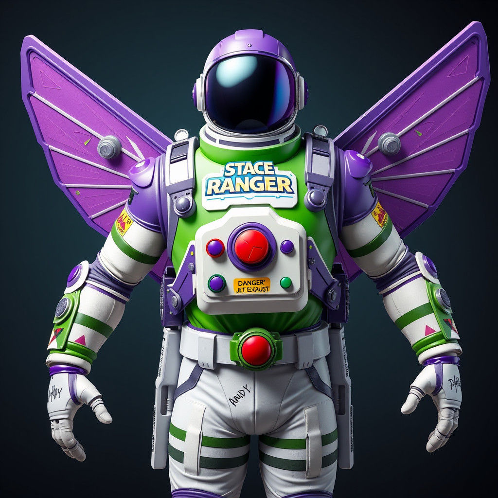 Futuristic Space Ranger in Heroic Pose