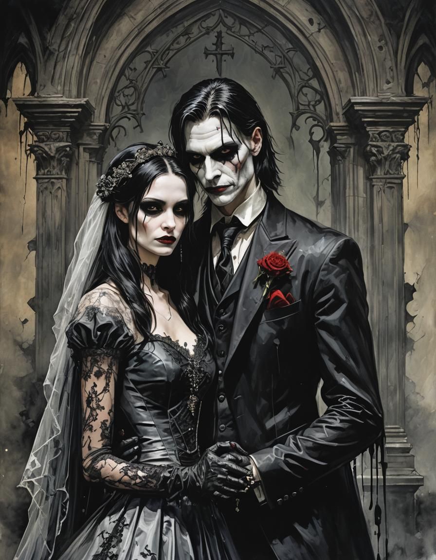Dark Gothic Romantic Wedding in Sinister Style