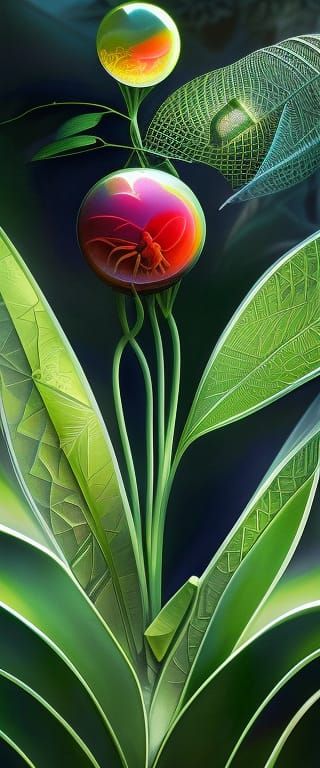 Cartoon Bug with Energetic Fields in Contemporary Art Style