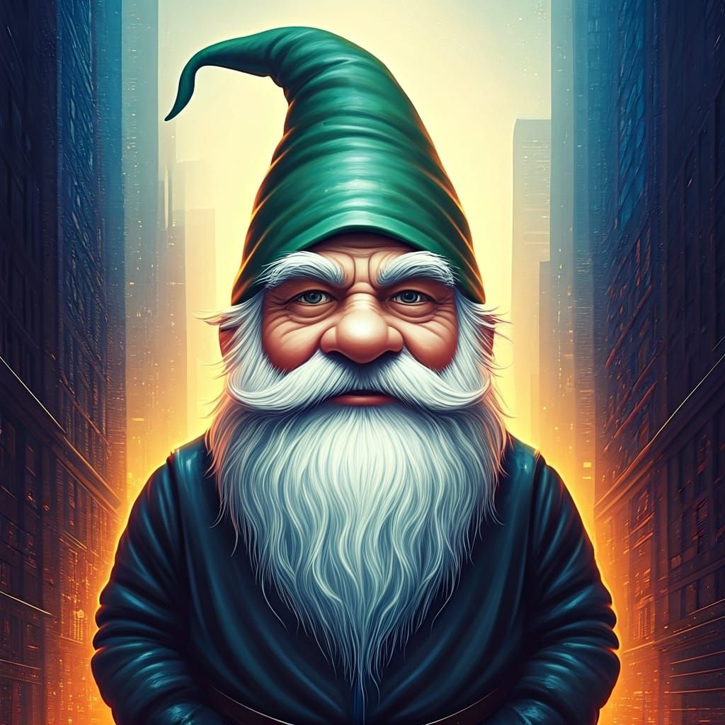 Urban Gnome with Bold Brushstrokes in 3D