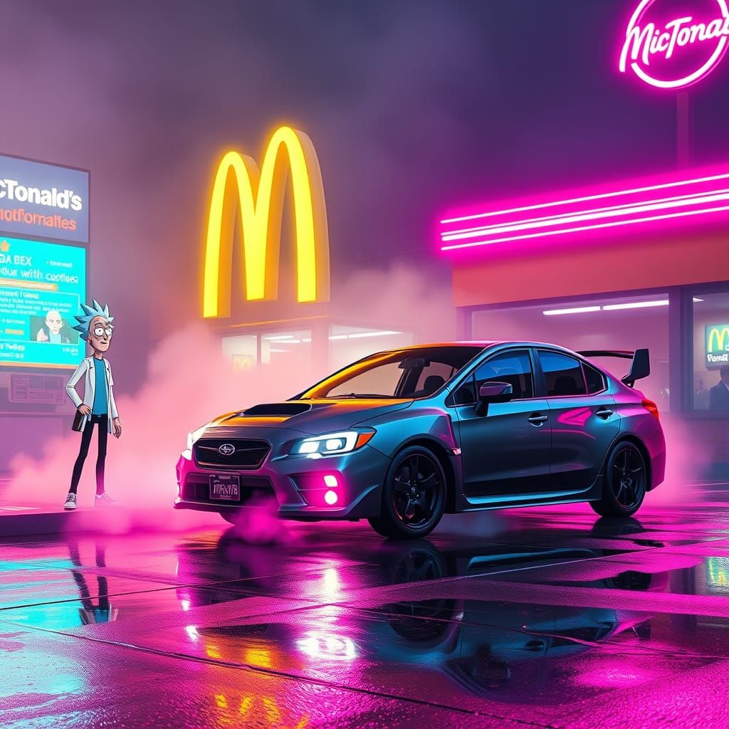 Cyberpunk WRX Impreza Meets Rick and Morty at Retro-Futurist...
