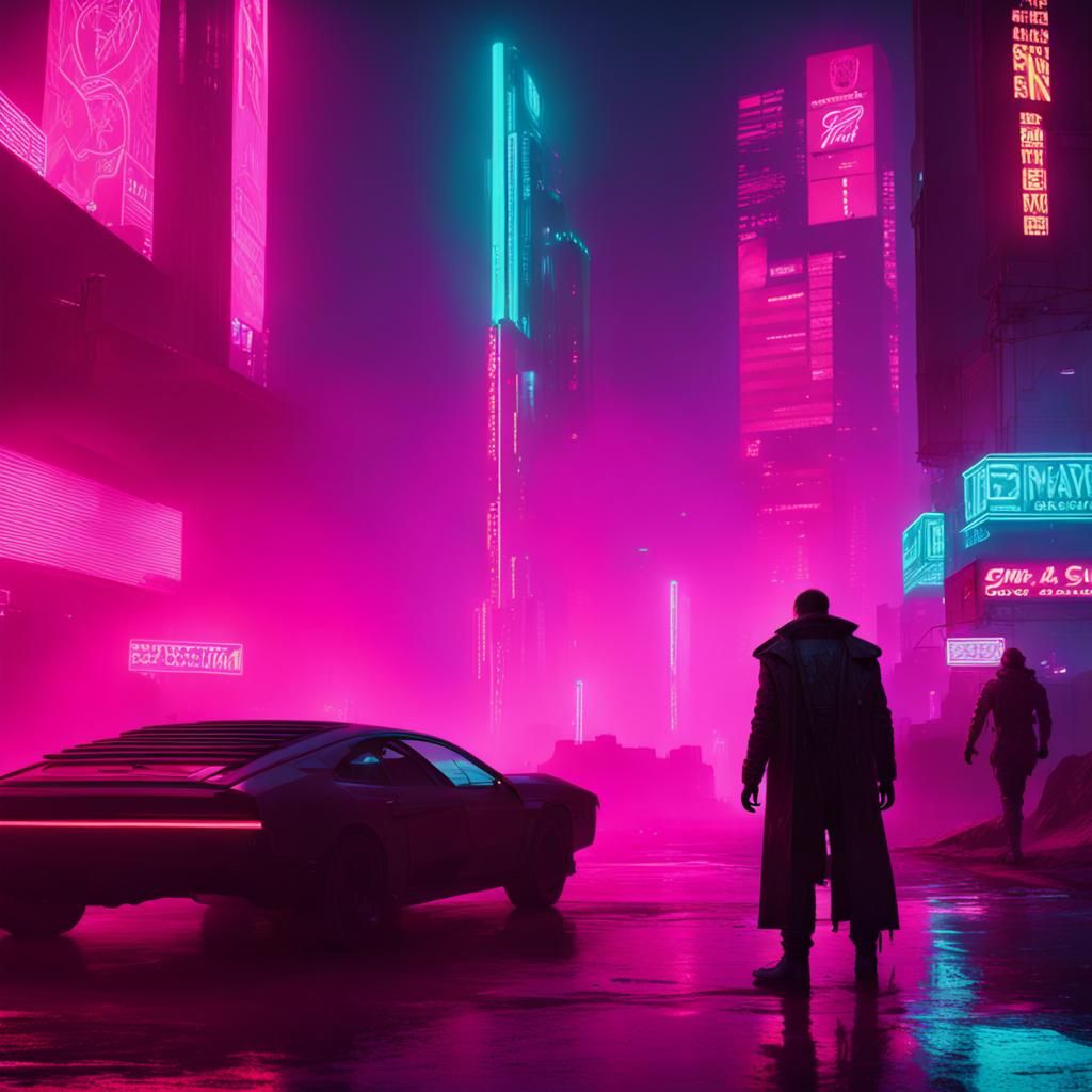 Cyberpunk Earth Invasion in Neon Dystopia