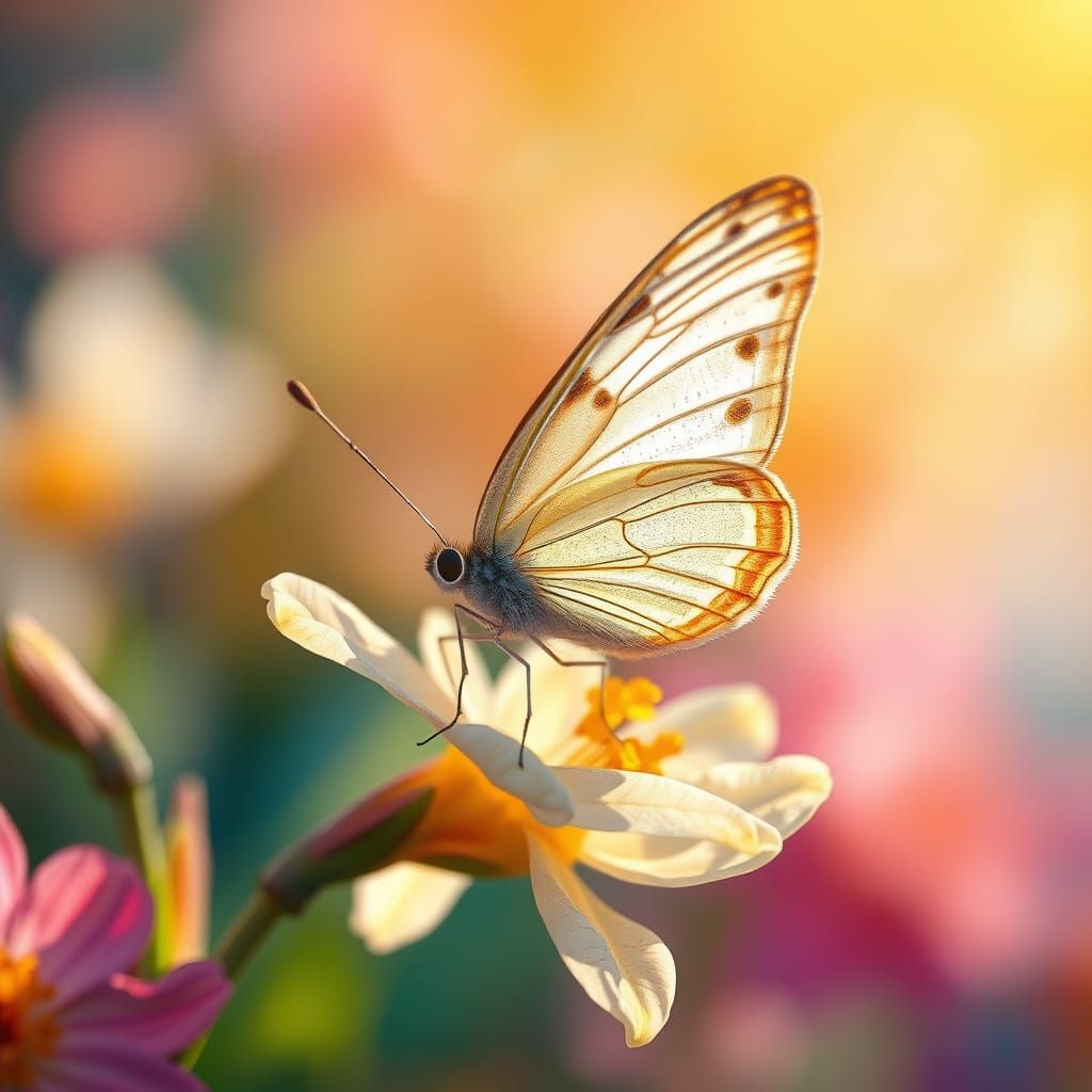 Delicate Butterfly on a Vibrant Flower