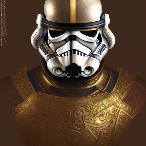 Samurai Stormtrooper Portrait in Digital Art Style