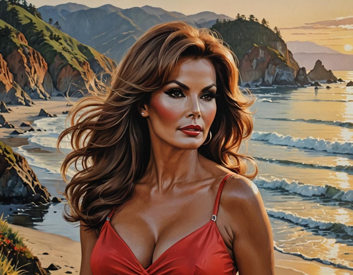 Impressionist Painting of Woman on Oregon Coast